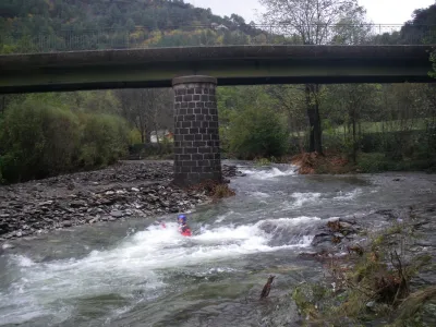 Au départ avec le niveau d'eau idéal sur la photo.